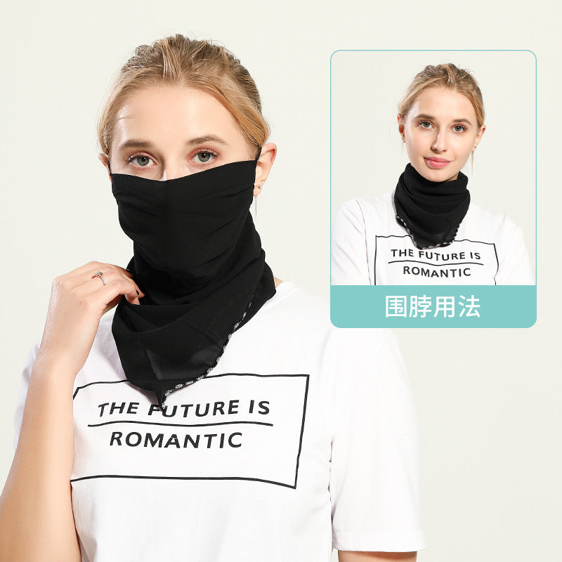 Spring And Summer Sun-resistant Silk Scarves Scarf Large Face Mask Women's Neck Guard Breathable Mask All Face Covering UV-Prote