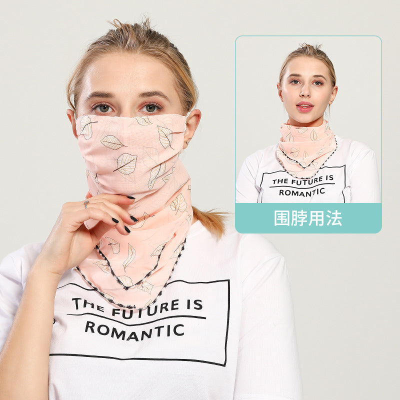 Spring And Summer Sun-resistant Silk Scarves Scarf Large Face Mask Women's Neck Guard Breathable Mask All Face Covering UV-Prote