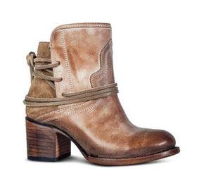 Ankle Boots Plus Size Women Retro High Heels Block Heel Shoes For Female Flock Buckle Strap Short boots woman shoes