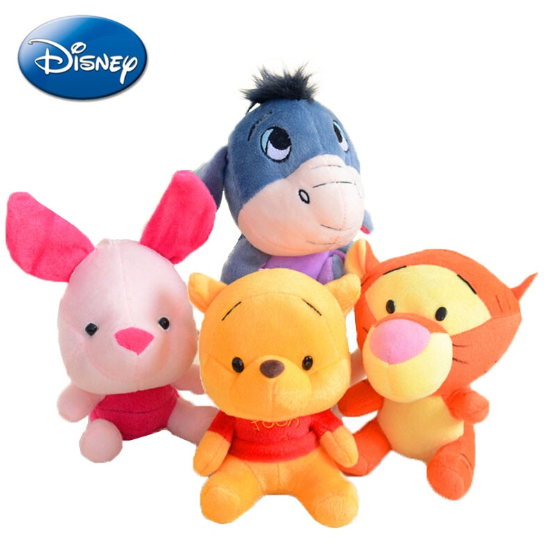 Disney 12-18cm Winnie the Pooh Bear Anime Cute Cartoon Plush Dolls Toys Keychain Pendant Kids Birthday Gift
