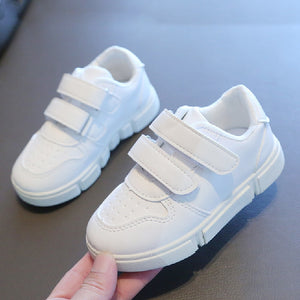 New Kids Sneakers Boys Shoes Girls Trainers Children Leather Solid White School Student School Children's Shoes Flat zapatillas
