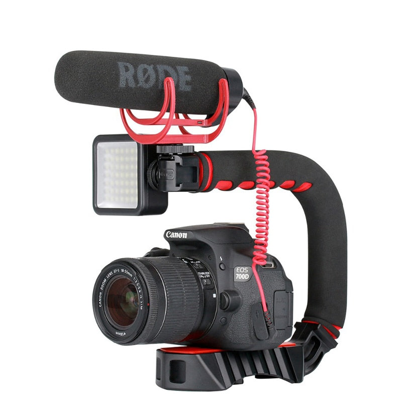 Ulanzi u-grip Pro Triple montage sur chaussure stabilisateur vidéo poignée vidéo poignée caméra téléphone Kit de montage vidéo pour Nikon Canon iPhone X 8 7