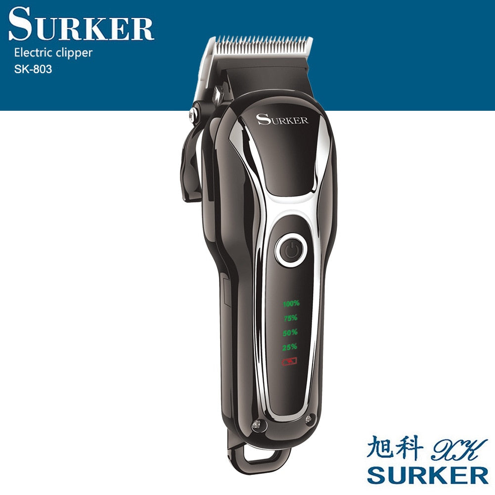 Surker New Products High-Power Liquid Crystal Hair Clipper Top Grade Profession Hair Salon Electric Hair Clippers Sub-Charging P