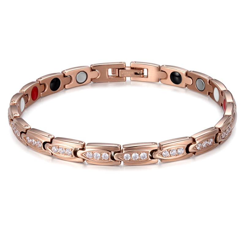 RainSo Stainless Steel Fashion Gold Magnetic Women Bracelets Health Elements Bio Energy Therapy Jewelry Friendship Gift 2020