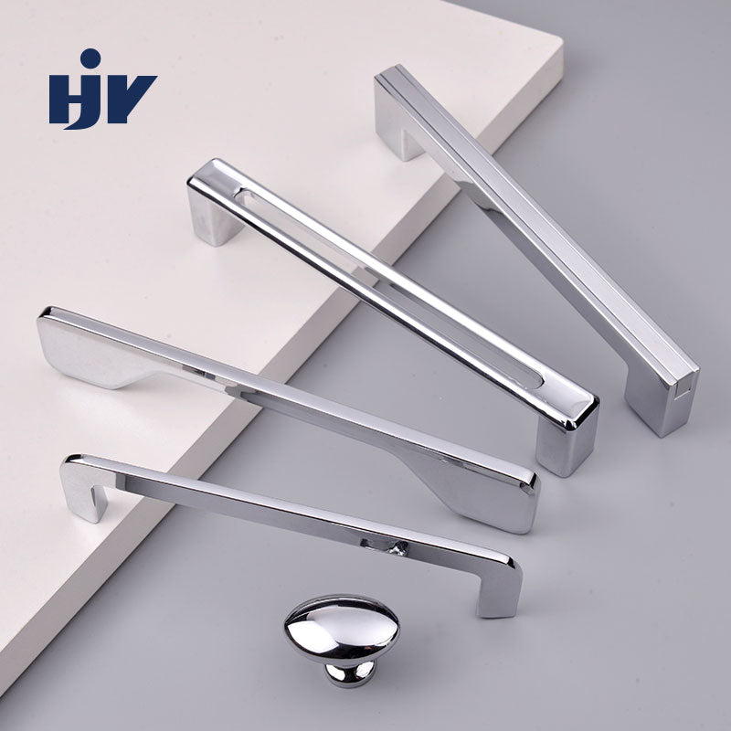 Furniture Handles Chrome Kitchen Cabinet handles Knobs Cupboard Wardrobe Pulls Modern Funiture Door Handles Drawer Button Handle