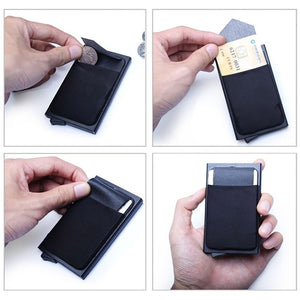 Men Business Aluminum Cash ID Card Holder RFID Blocking Slim Metal Wallet Coin Purse card case credit card wallet rfid wallet