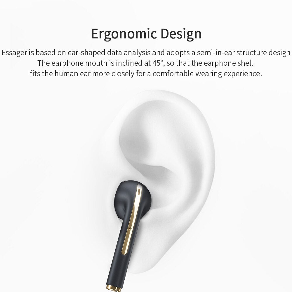 Essager J18 TWS Bluetooth Headphones Stereo True Wireless Headset Earbuds In Ear Handsfree Earphones Ear Buds For Mobile Phone