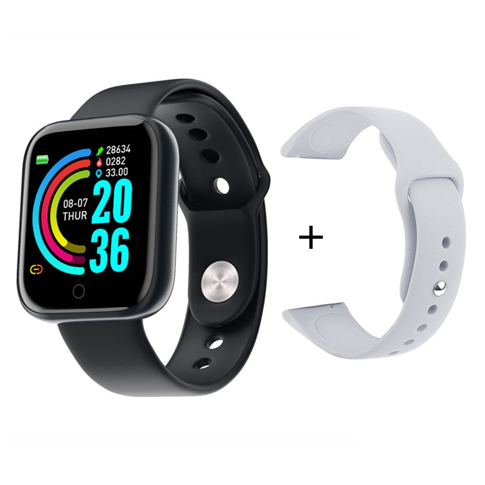 Y68 Sports Smart Watch Life Waterproof Watch Blood Pressure Heart Rate Monitor Soft Silicone 1.3 Inch Smart Bracelet Smartwatch