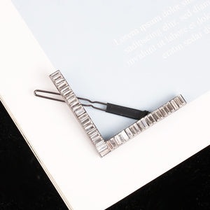 6.8CM Luxury Crystal Hair Jewelry For Women Cubic Zircon Metal Hairpins Wedding Ornament Hair Clips Geometric Hair Accessories  (None)