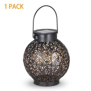 Outdoor solar garden light Hollowed Out Shadow Lantern Hanging Hollow solar powered lamp Waterproof Landscape Solar Lamp Garden