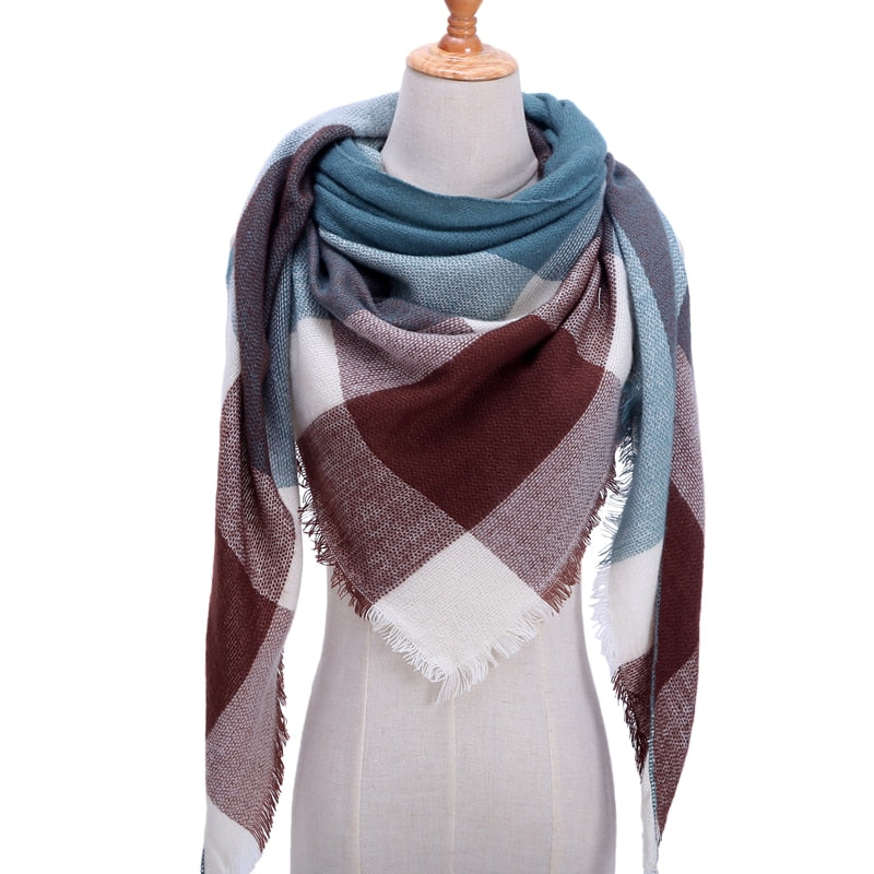 Designer 2020 knitted spring winter women scarf plaid warm cashmere scarves shawls luxury brand neck bandana pashmina lady wrap