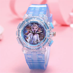 Disney Frozen 2 Princess Pattern Children toy Luminous watch Crystal Cartoon Leather Quartz Wristwatch for Girls Kids Toy Gift
