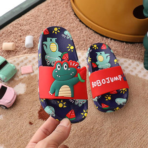 Kids Slippers For Boy Girl Slippers Pvc Soft Bottom Non-slip Beach Sandals Children Summer Lovely Kids Home Bathroom Flip Flops