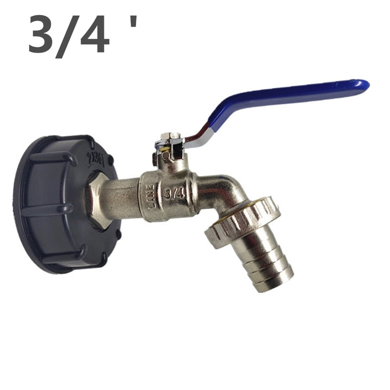 IBC Tank Adapter S60X6 1/2" Garden Hose Faucet Water Tank Hose Connector 3/4" Garden Tap Replacement Connector Fitting Valve