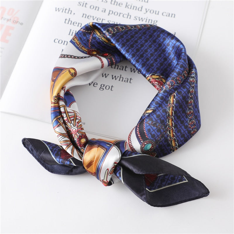 Women Square Silk Scarf Chiffon Satin Lady Hair Neck Foulard  Scarves Shawl Wrap Female Bandana Head Kerchief Hijab Headband
