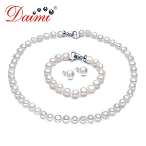 DAIMI Pearl Jewelry Sets Necklace Bracelet Earrings Baroque Pearl Sets For Women Party Jewelry Wedding Jewlery Christmas Gift
