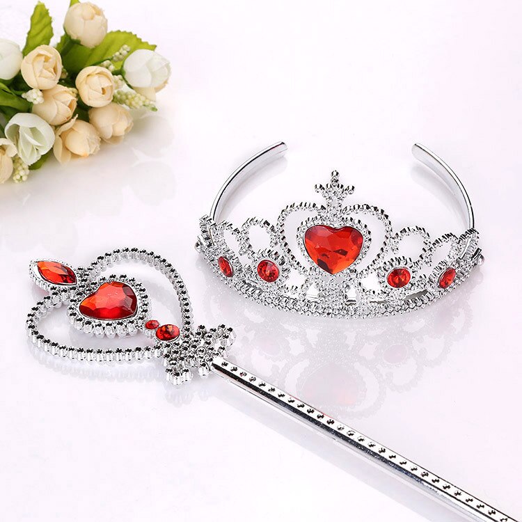 Frozen 2 Hair Wear Children Elsa Princess Birthday Party Headband Magic Wand Crown Hair Accessories Set Girl Toy For Kid Cosplay