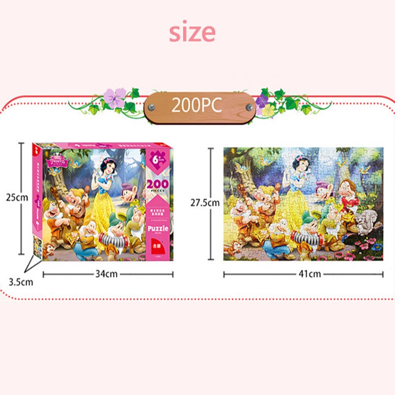 Disney Puzzle 200 Pieces Frozen / Snow White 200 Pieces / Children Puzzle Educational Toys 3D Paper Puzzles Children Toys Adult