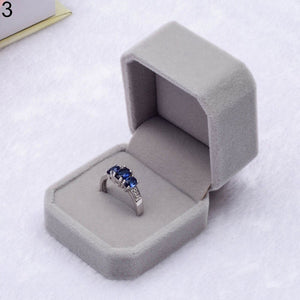 Hot Sale Blue Black Velvet Engagement Wedding Stud Earring Ring Pendant Jewelry Package Display Box Organizer Storage Gift Case