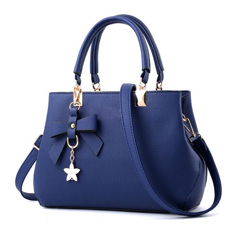 Yogodlns Elegant Women Messenger Bags with flower pendant Office Ladies Totes Pure Handbag for female Crossbody Shoulder Bags