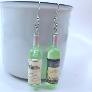 DIY Simulation Wine Bottle Dangle Earrings for women Cool Red,Yellow,Blue Wine Drop Earrings Wholesale Jewelry