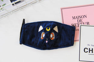 Japanese New Cute Sailor Moon Luna cat Masks Cosplay Props Anime Cartoon Breathable Mask Clothing Accessories For Women Men Gift