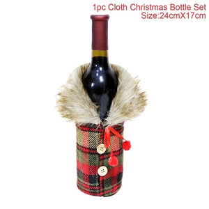 Christmas Wine Bottle Cover Merry Christmas Decor For Home 2020 Natal Noel Christmas Table Decor Xmas Gift Happy New Year 2021
