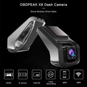 X9 Pro caméra de tableau de bord WiFi | Caméra enregistreur DVR, Full HD 1080P, caméra de tableau de bord Cycled DVR avec rétroviseur, numérique