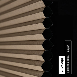 Made-to-Order Blackout Motorized Cellular Shades, Cordless Honeycomb blinds, Remote and Batteries Included