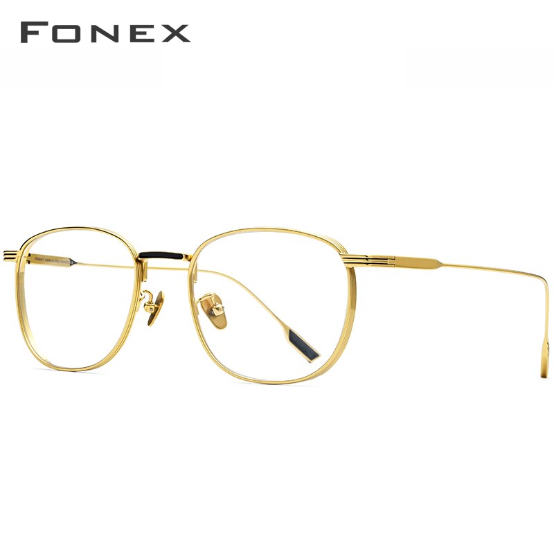 FONEX Pure Titanium Glasses Frame Women Vintage Round Myopia Optical Prescription Eyeglass Frame Men 2020 New Titan Eyewear 8517