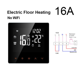 Thermostat intelligent d'avatto Tuya WiFi, télécommande électrique de température de chaudière d'eau/gaz de chauffage par le sol pour Google Home, Alexa