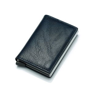 DIENQI Carbon Fiber Card Holder Wallets Men Brand Rfid Black Magic Trifold Leather Slim Mini Wallet Small Money Bag Male Purses