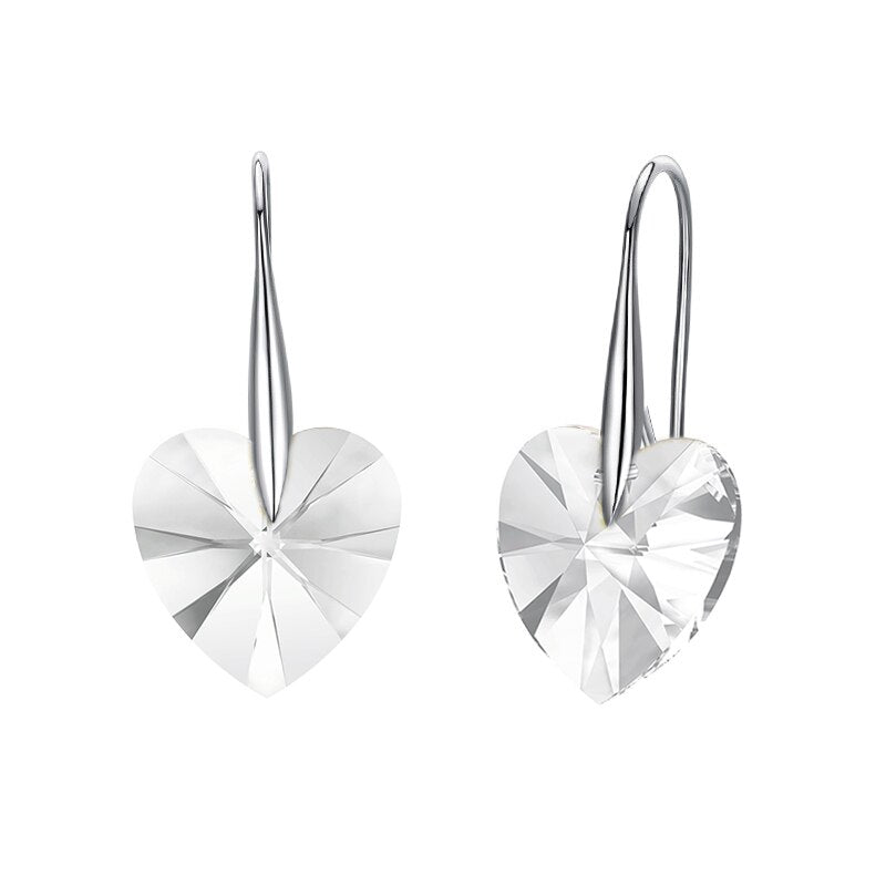 BAFFIN Drop Earrings Hanging Hearts Crystals From Swarovski For Women Party Hot Selling Silver Color Ear Jewelry Friends Gift