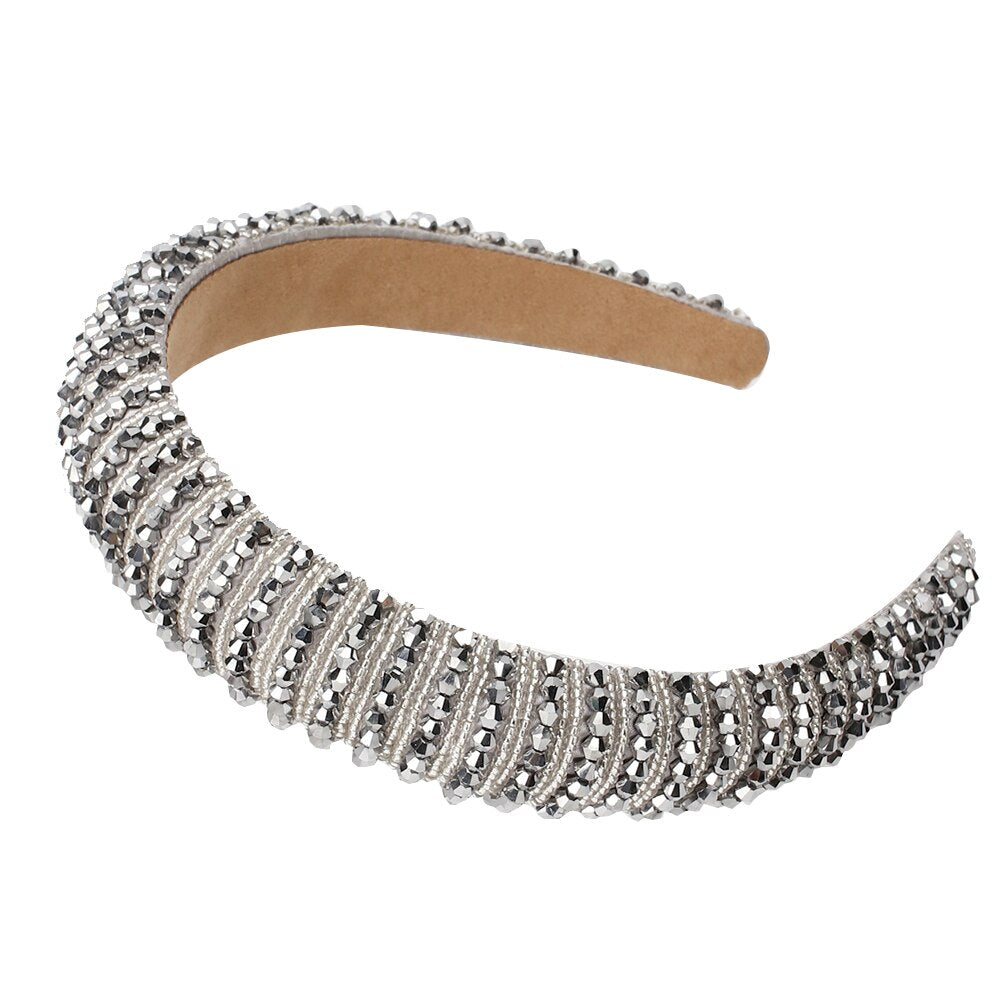 CN Baroque Full Crystal Hair Bands For Women Luxury Padded Diamond Headband Hair Hoop Christmas Gifts Christmas Hair Accessories