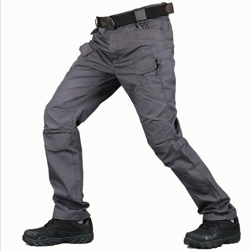 Pantalon tactique homme élasticité de poche Multiple ville pantalon militaire Sport urbain hommes mince gros noir Cargo pantalon moto 5XL