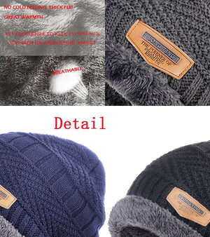 Men's winter Hat 2020 Fashion Knitted Black Hats Fall Hat Thick And Warm And Bonnet Skullies Beanie Soft Knitted Beanies Cotton