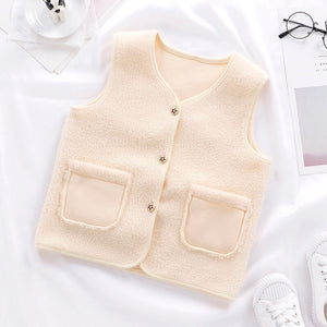 Gilet Double enfant bébé gilet fille et garçon gilet en peluche en automne et en hiver bébé fille vêtements d'hiver enfant en bas âge fille gilet