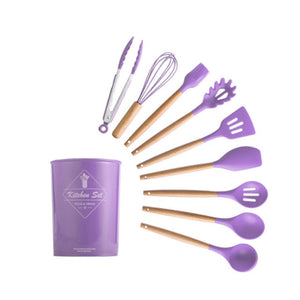 Silicone Kitchenware Cooking Utensils Set Heat Resistant Kitchen Non-Stick Cooking Utensils Baking Tools With Storage Box Tools