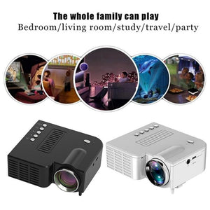 Mini Portable famille LED Micro téléphone Portable vidéoprojecteur Home cinéma + 16:9 Polyester Spandex doux projecteur film écran