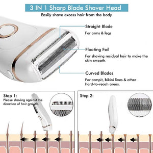 Electric Razor Painless Lady Shaver For Women Bikini Trimmer For Whole Body Waterproof USB Charging LCD Display Wet & Dry Using