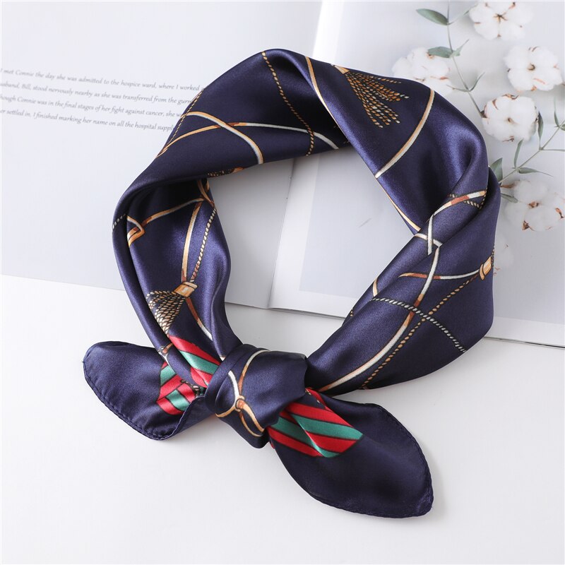 Women Square Silk Scarf Chiffon Satin Lady Hair Neck Foulard  Scarves Shawl Wrap Female Bandana Head Kerchief Hijab Headband