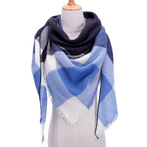 Designer 2020 knitted spring winter women scarf plaid warm cashmere scarves shawls luxury brand neck bandana pashmina lady wrap