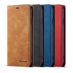 Ultra Thin Suede Leather Wallet Case for iPhone 11 12 Pro Max Mini XR XS 8 7 6s 6 Plus SE 2020 5S 5 Flip Cover Strong Magnetic