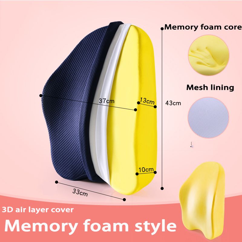 Memory Foam Seat Cushion Orthopedic Pillow Coccyx Office Chair Cushion Support Waist Back Cushion Car Seat Hip massage Pad Sets