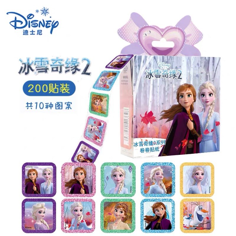 Véritable Disney reine des neiges 2 Elsa Anna autocollants amovibles princesse Scrapbooking pour enfants décor journal intime cahier décoration jouet autocollants