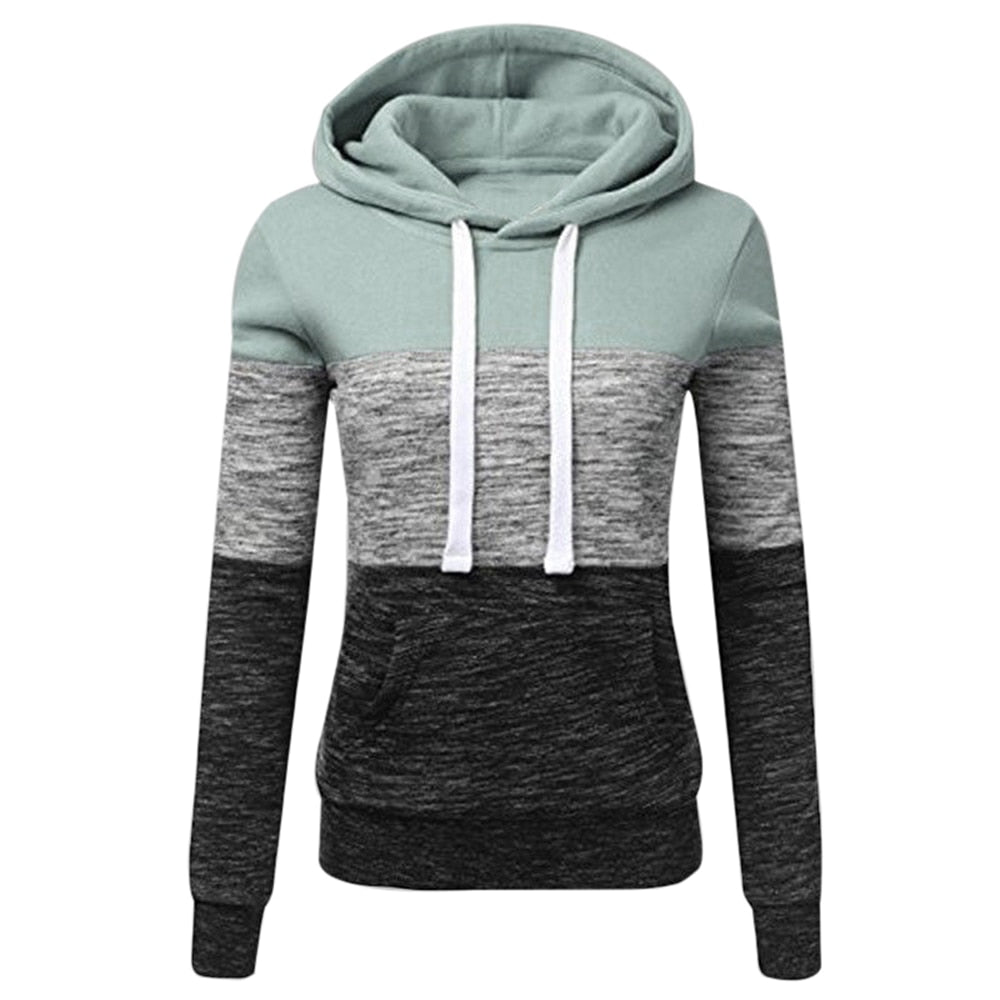 SHUJIN femmes sweats automne hiver sweats à capuche à manches longues à capuche dames fermeture éclair poche Patchwork sweat à capuche vêtements d'extérieur pour femmes
