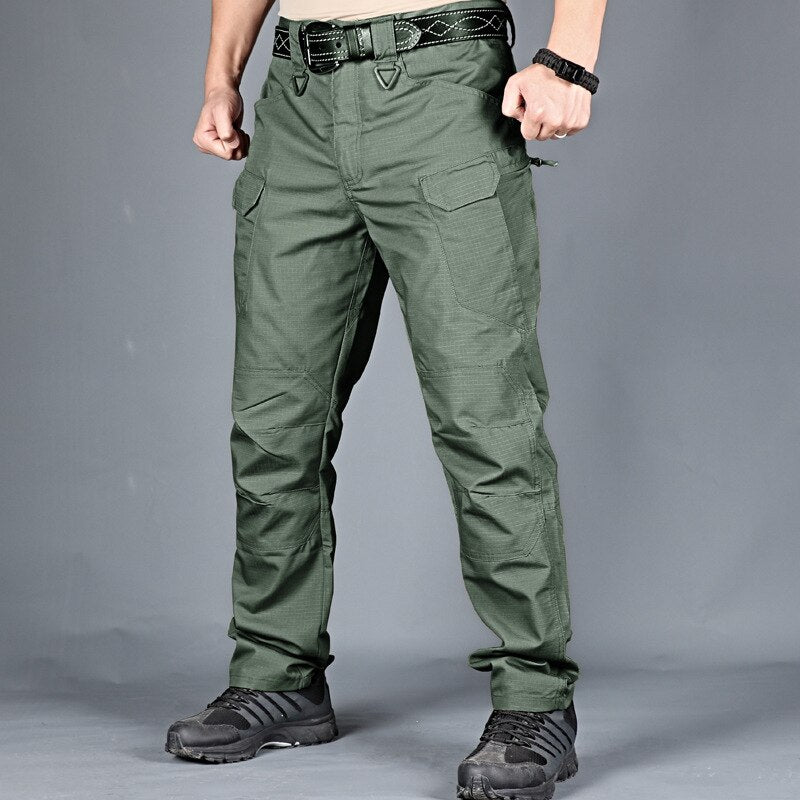 Pantalon tactique homme élasticité de poche Multiple ville pantalon militaire Sport urbain hommes mince gros noir Cargo pantalon moto 5XL