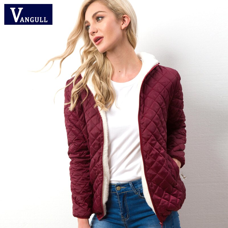 Vangull Women Hooded Jacket Casual Basic Warm Velvet Lamb Parka Coat 2020 Autumn Winter New Solid Light Soft Famale Outerwear