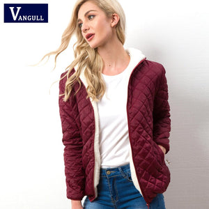 Vangull Women Hooded Jacket Casual Basic Warm Velvet Lamb Parka Coat 2020 Autumn Winter New Solid Light Soft Famale Outerwear