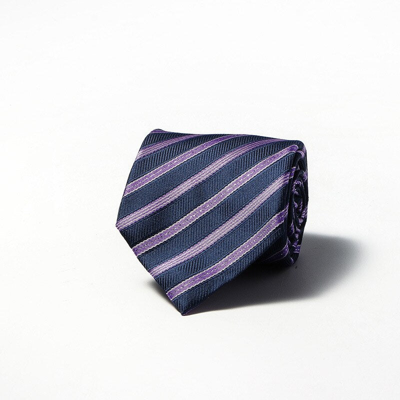 Luxury Fashion Striped Plaid Men's Tie Red Blue Grey Classic Neck Ties Leisure Business Wedding High Quality 8cm Silk Necktie